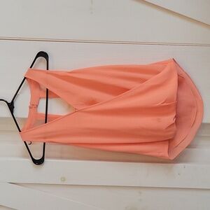 Peach Color Cross Front Tank Top
